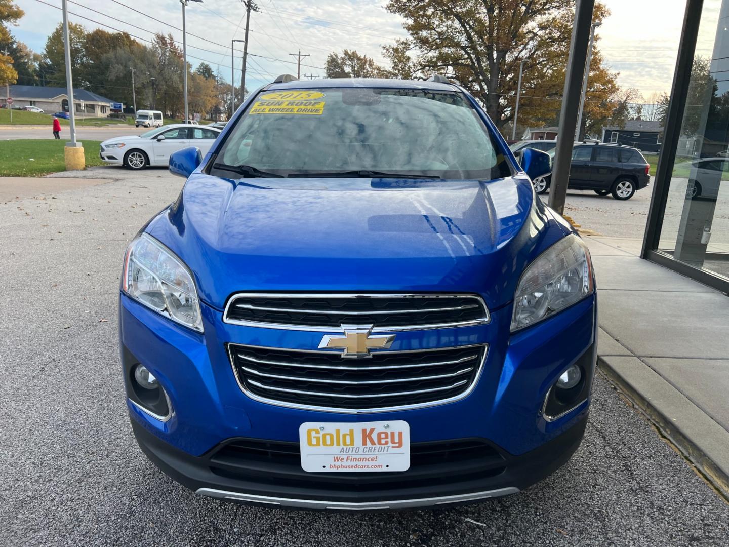 2015 Brilliant Blue Metal Chevrolet Trax LT AWD (KL7CJTSB3FB) with an 1.4L L4 DOHC 16V engine, 6-Speed Automatic transmission, located at 1633 W Kimberly, Davenport, IA, 52806, (563) 323-5341, 41.559456, -90.598732 - Photo#2